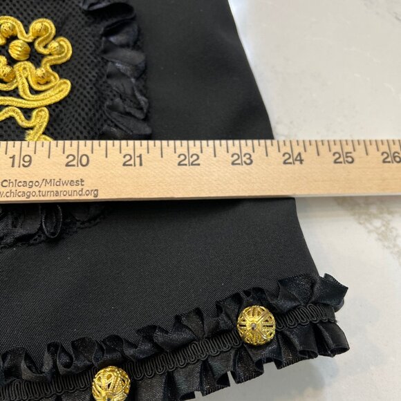 Victor Costa Black Jacket with Gold Buttons and Detailing Designer VTG Couture - Picture 10 of 14